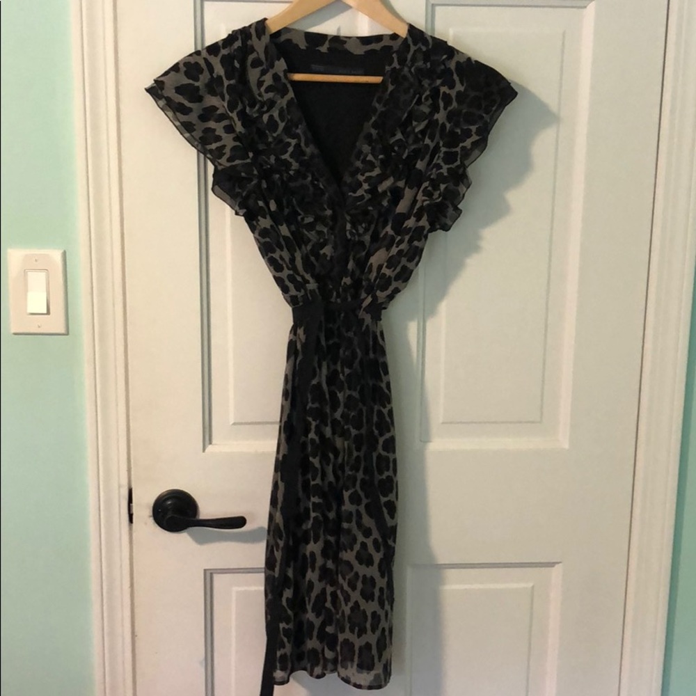 Zara leopard print ruffle dress
